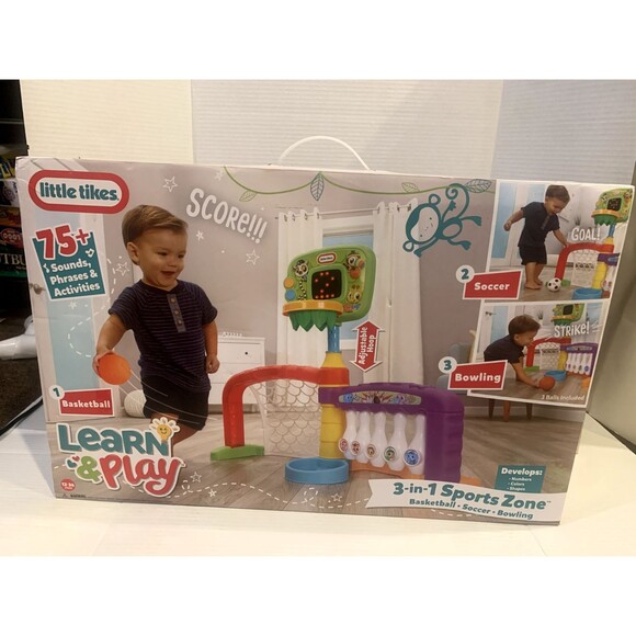 Sports Zone 3 In 1 Basketball Soccer Bowling Game Fun for Toddlers Children Kids - Picture 4 of 5